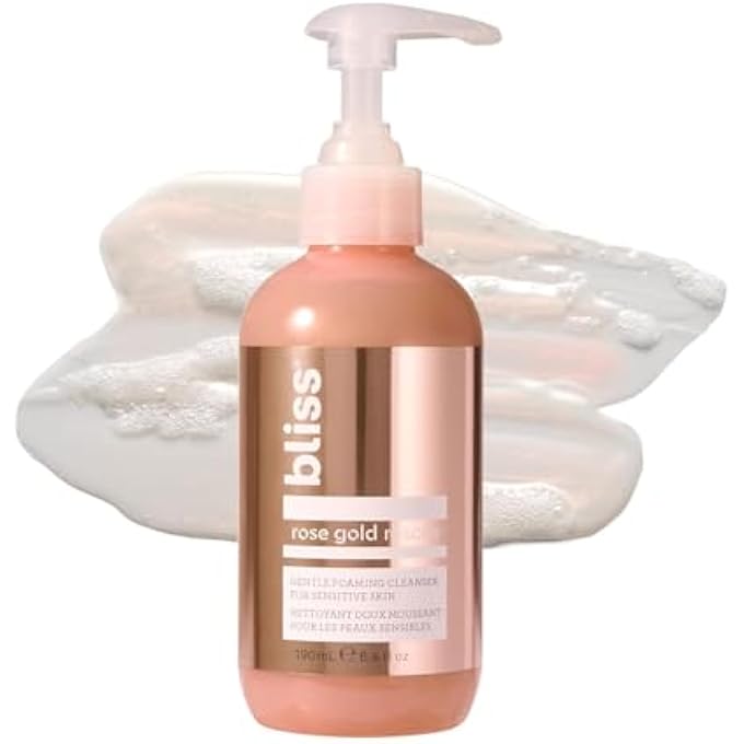 BLISS ROSE GOLD RESCUE GENTLE FOAMING CLEANSER SENSITIVE SKIN, 190ML - Image 1
